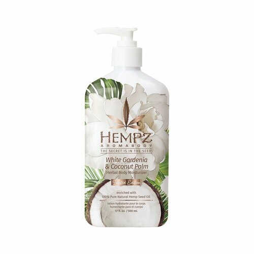 Hempz White Gardenia & Coconut Palm Herbal Body Wash - Хэмпз молочко увлажняющее для тела Белая Гардения и Кокос 500 МЛ, 500 мл -