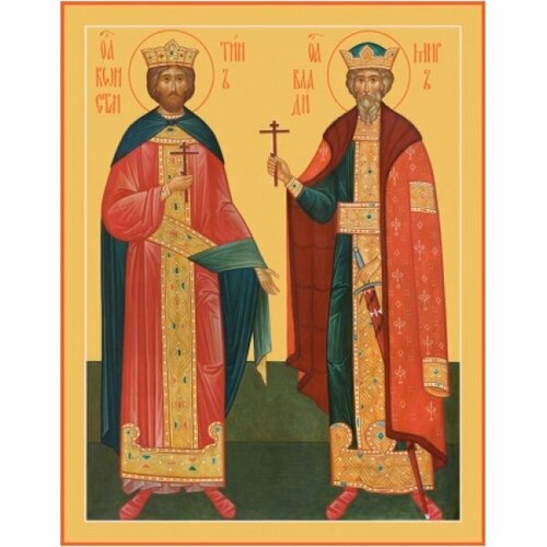 Икона Константин царь и Владимир великий князь, арт MSM-6445 икона константин царь и владимир великий князь арт msm 6445