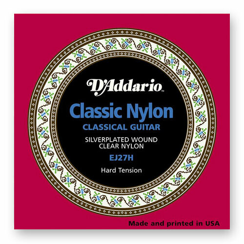 Струны для классической гитары D'Addario Student Nylon EJ27H Hard (6 шт)