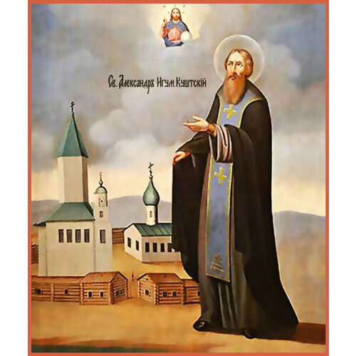 Преподобный Александр Куштский , икона (арт. м0124) александр куштский преподобный икона на холсте