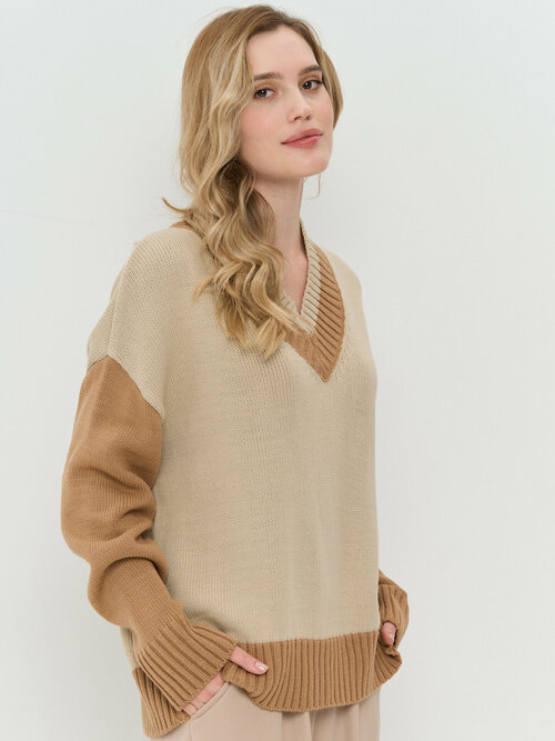 Пуловер VAY, размер 54/56, бежевый