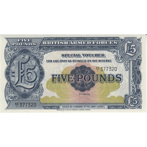 Великобритания 5 фунтов ND 1958 г. клуб нумизмат банкнота 5 фунтов египта 1958 года тутанхамон