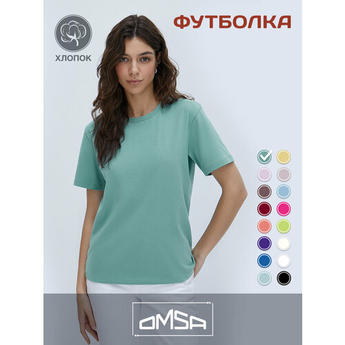 Футболка Omsa, размер 50/XL, бирюзовый футболка omsa хлопок однотонная размер 50 бирюзовый