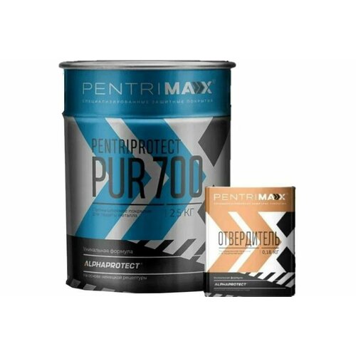 Комплект PentriMax (грунт-эмаль PentriProtect PUR 700 RAL 9006 2.5 кг; отвердитель PentriHard 700 0.18 кг) 00-00001425