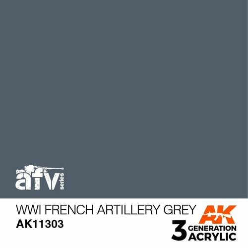 AK11303 Краска акриловая 3Gen WWI French Artillery Grey