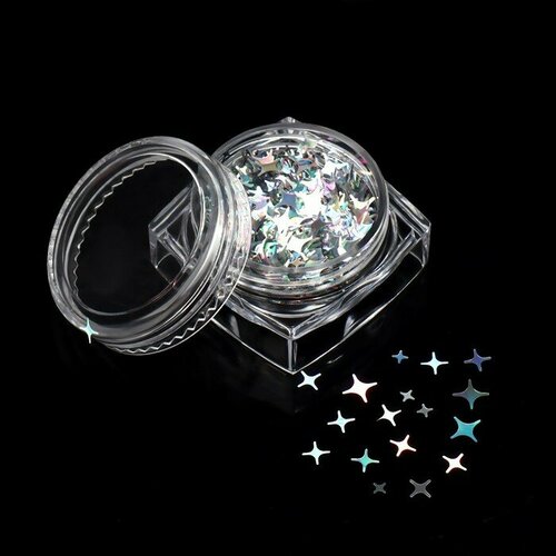 Пайетки для декора «Звёздная ночь», цвет серебристый