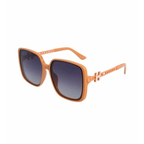 фото Солнцезащитные очки 98472, квадратные, оправа: пластик, поляризационные, с защитой от уф, оранжевый без бренда