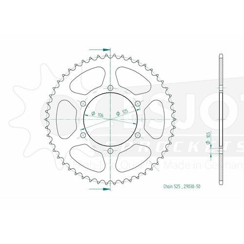 Звезда приводная 50-29038-50 / JTR2014.50, JTR2014