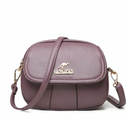 фото Сумка мессенджер jingpin, фактура гладкая, фиолетовый
