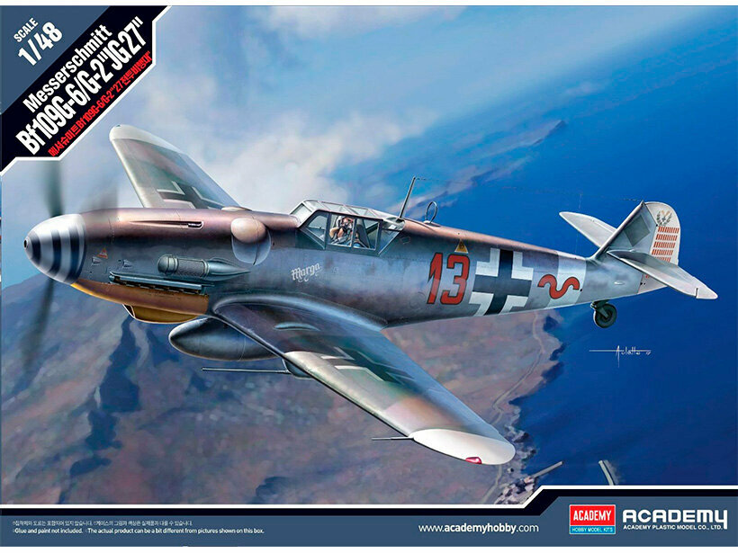 12321 Academy Немецкий самолет Messerschmitt Bf109G-6/G-2 JG 27 (1:48)