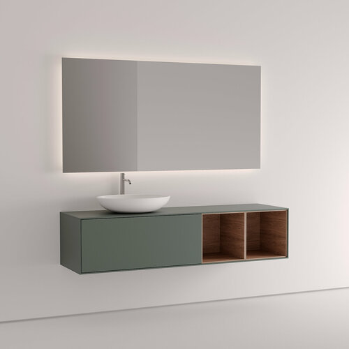 Дизайнерская тумба под 2 раковины 130 см. Vivomobili VERDE COMODORO