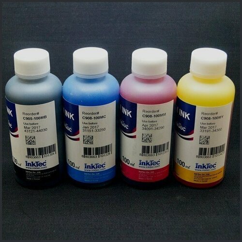 Чернила Canon iP1200, MP210, MP450, MX310 (InkTec) C908 100MX4 Pigm Bk, C, M, Y (4x100мл) комплект