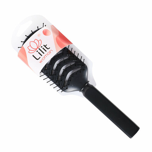 Расческа вентиляционная Lilit, квадрат, цвет: черный, 23х5см