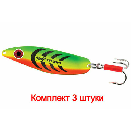 фото Блесна колеблющаяся для рыбалки mepps syclops, 3, tiger/gold, комплект из 3 штук