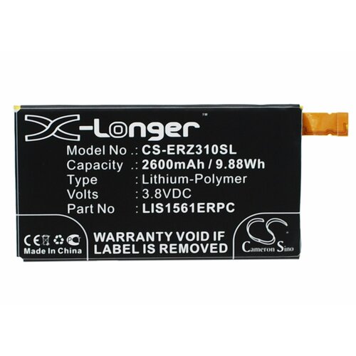 Аккумулятор CameronSino CS-ERZ310SL для Sony Xperia Z3 Compact D5803 LTE 3.8V 9.88Wh (2600mAh) чехол клатч mypads portafoglio magnetico для sony xperia c4 c4 dual