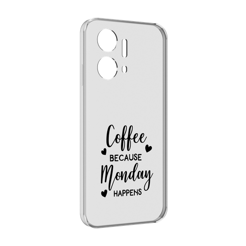 Чехол MyPads кофе и понедельник стал счастливым для Honor X7a задняя-панель-накладка-бампер