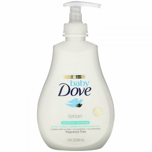 Dove, детский увлажняющий лосьон, для чувствительной кожи, без запаха, 384 мл (13 жидк. унций)