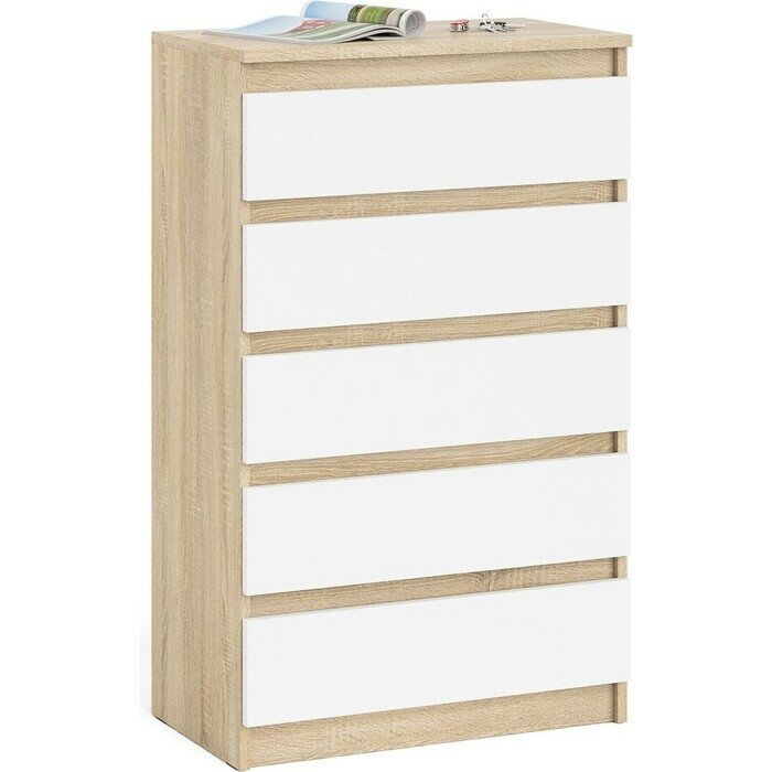 фото Комод СВК Мори МК700.5, цвет дуб сонома/белый (1025870)