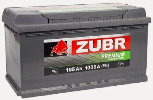 Изображение товара Аккумулятор автомобильный Zubr Premium 105 А/ч 1000 А обр. пол. Евро авто (353х175х190)