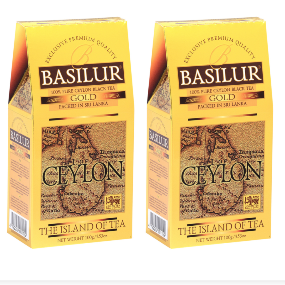 фото Чай черный листовой Базилур Голд 100 грамм 2 штуки