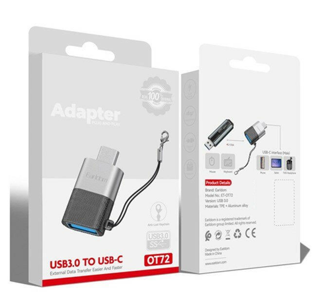 OTG (USB 3.0 - Type-C) Переходник адаптер OTG USB-USB type C, Алюминиевый для смартфона, планшета, MacBook