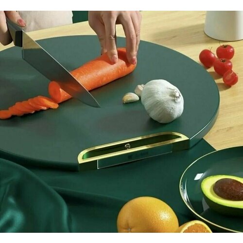 Доска разделочная круглая зеленая разделочная доска 33х345 см доски разделочные доска из полиэтилена 751₽