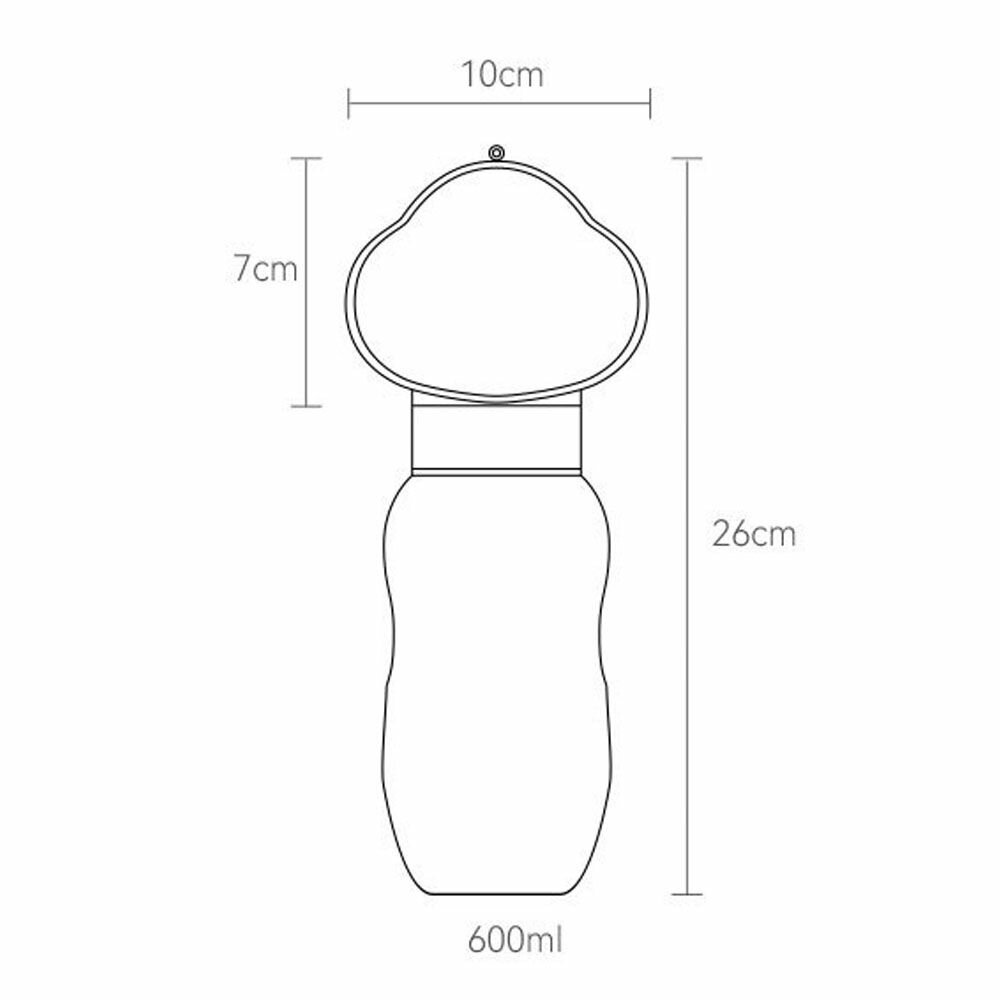 Бутылка поилка для собак и кошек, дорожная поилка, 600 мл, белая - фотография № 6
