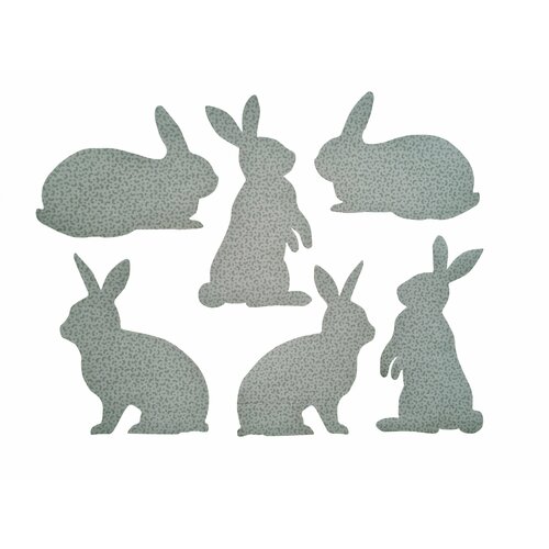 фото Аппликации из ткани с клеевым слоем "кролики", 6 штук алис