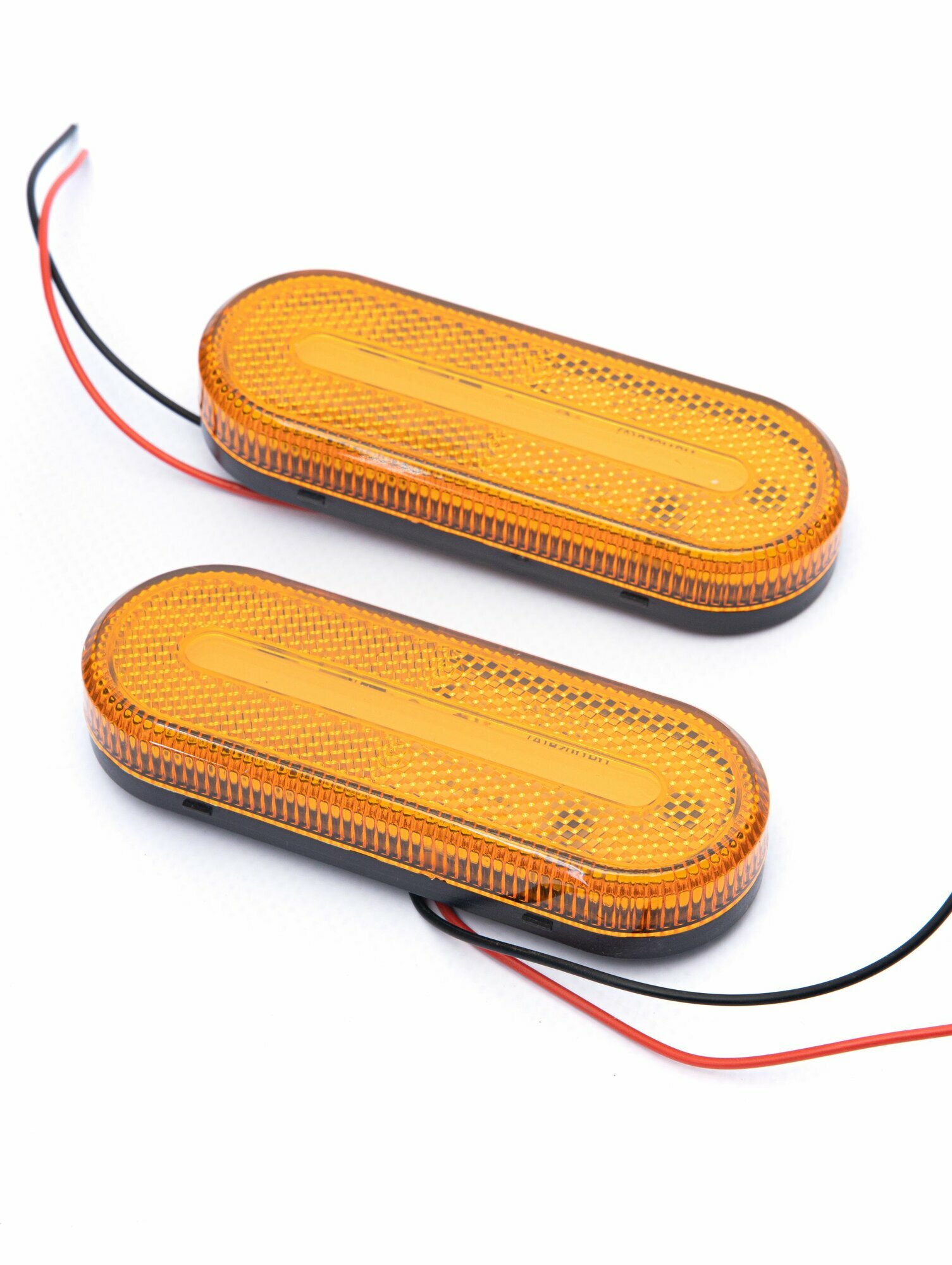 фото Указатели габаритов желтые маркерные 12-24В универсальные (комплект из 2 штук) овальные