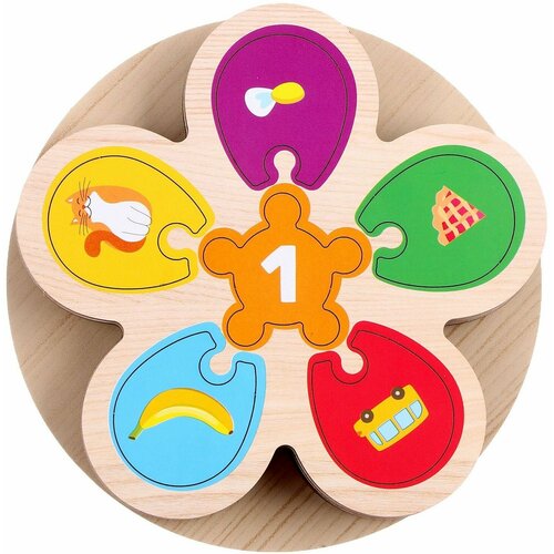 Развивающая деревянная игра "Учимся считать", головоломка-вкладыш, учим цифры и счет, математика для малышей, в наборе 30 элементов с картинками и цифрами