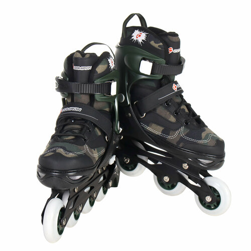 Роликовые коньки раздвижные COMIRON L PU колеса 39-42 хакки 3100₽