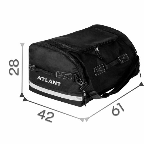 Сумка дорожная ATLANT, 60 л, 42х28х61 см, ручная кладь, черный