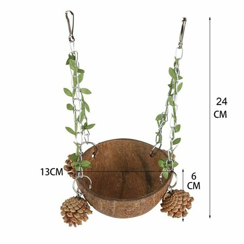 Гнездо-кокос подвесное для птиц Bentfores 24 х 13 х 13 см без наполнителя 34848 660₽