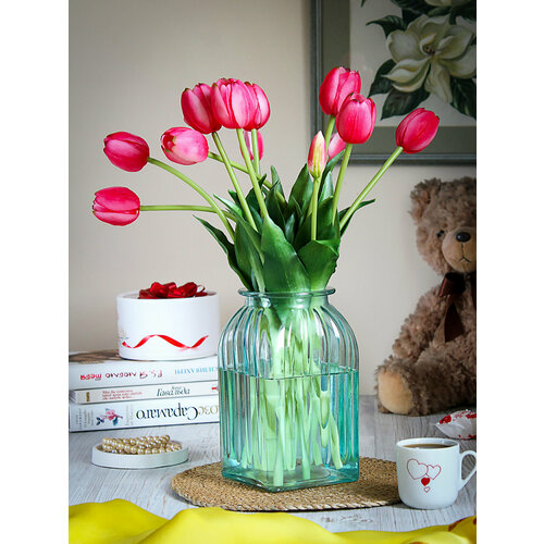Стеклянная ваза для цветов 18,5 см