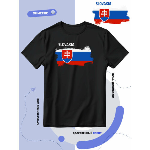 Футболка SMAIL-P флаг Словакии, размер XXL, черный