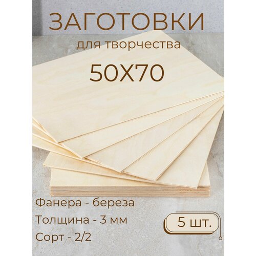 Заготовки для творчества выжигания Мастер Рио фанера 50х70 см 5 шт бежевый 2031₽