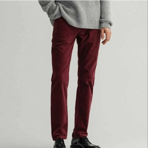 Джинсы GANT, размер 34/34, бордовый джинсы gant размер 34 34 бордовый