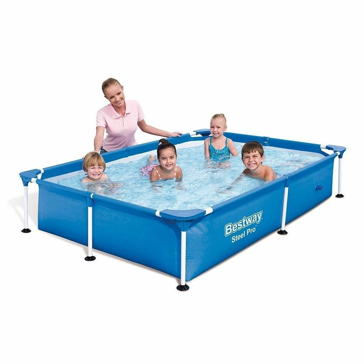 Каркасный детский бассейн Bestway прямоугольный 221х150х43 см артикул 56401