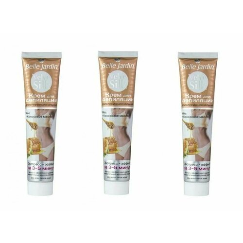 Belle Jardin Крем депилятор Velve Silk Мед кокосовое масло 75 мл 3 шт 1008₽