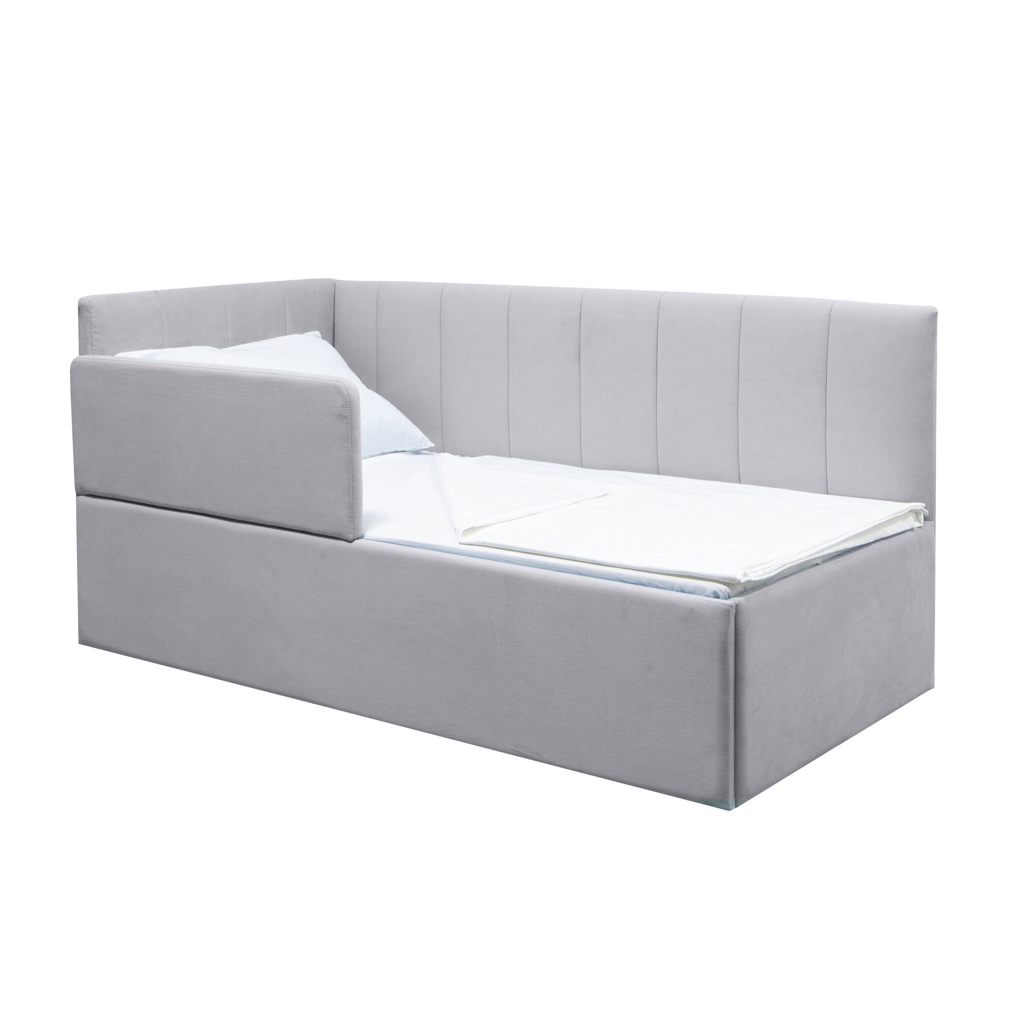 Кровать Хагги 160*80 серая, универсальный угол сборки, с защитным бортиком, без ящика для хранения