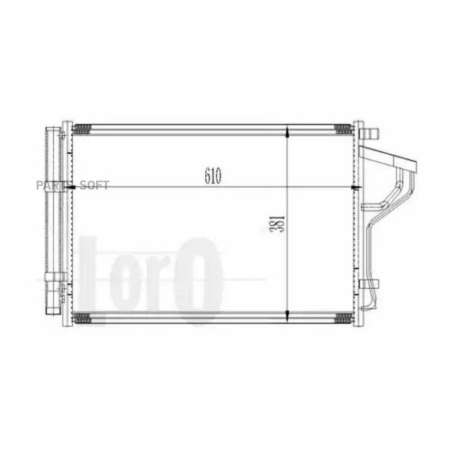 LORO 0190160016 Радиатор кондиционера HYUNDAI ELANTRA (MD/UD) (10-) 1.6 GDI, i30 (GD) (12-) 1.4 i 16V, CEE D (JD) (1