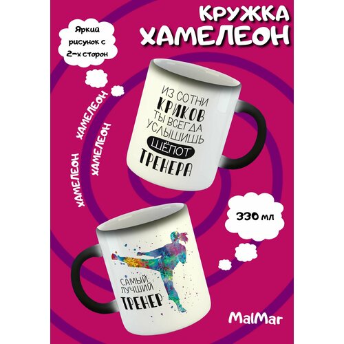 Кружка хамелеон Тренер по карате цветной