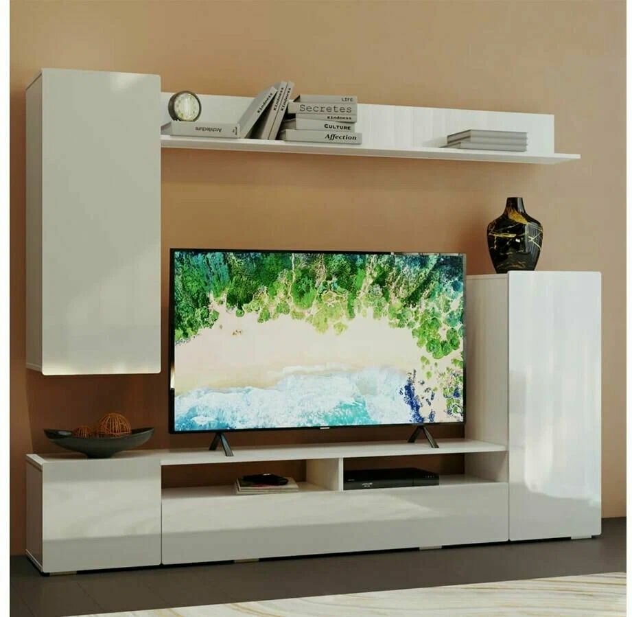 фото Гостиная "Диаманд" Белый глянец