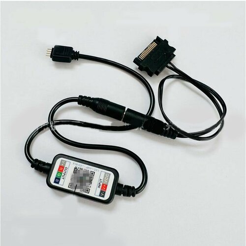 Контроллер RGB подсветки 12v4pin с управлением через приложение питание от SATA или DC 5.5*2.1 контроллер rgb подсветки 12v4pin с пультом ду питание от molex