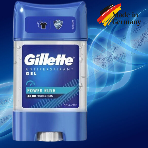 Gillette гелевый дезодорант-антиперспирант мужской Power Rush, 70 мл, 86 г( из Финляндии)