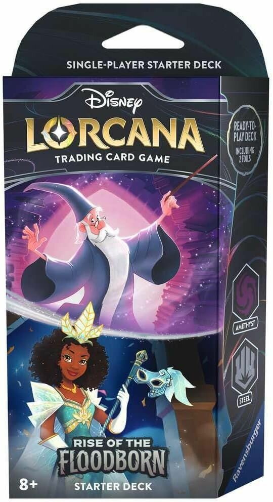 Готовая колода Lorcana TCG выпуска Rise of the Floodborn: Amethyst and Steel на английском языке