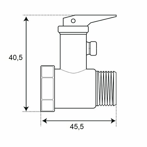 Клапан предохранительный Термо (CRVP6B12) 1/2 ВР(г) х 1/2 НР(ш) 6 бар для бойлера l образная ручная перегородка высокого вакуумного клапана угловой клапан вакуумный клапан предохранительный клапан из нержавеющей стали