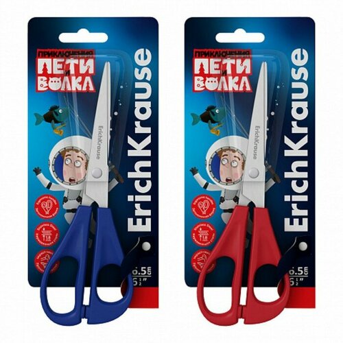 Ножницы детские 165 см ErichKrause Приключения Пети и Волка эргономичные ручки микс 453₽