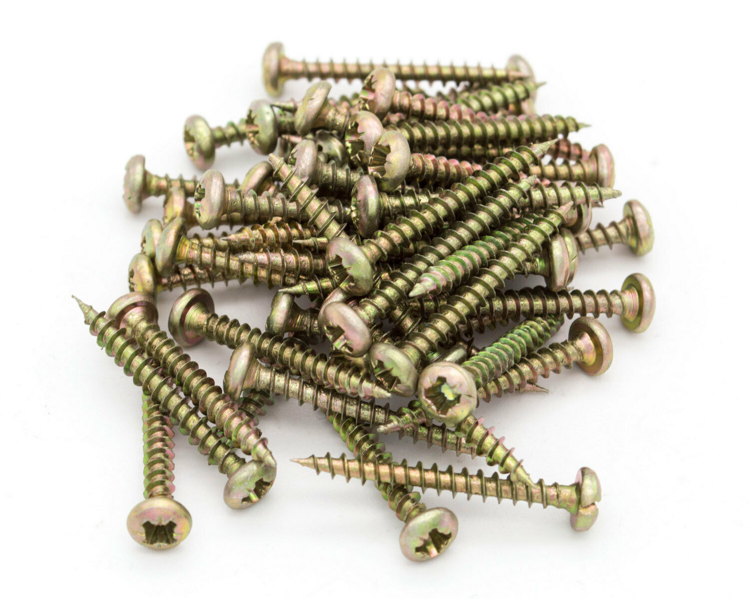 фото Саморезы универсальные 3,5 х 30 мм - 50 шт. с полукруглой шляпкой, крупной резьбой (для дерева, тонкого листового металла, изделий из ДСП и гипсокартона)