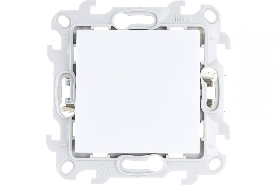Выключатель 1 клавишный Simon 24 на автозажимах с системой Push Go  белый